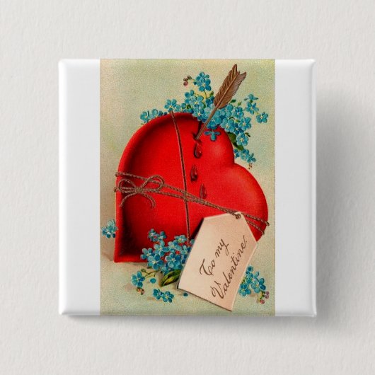 Badge Carré 5 Cm Vintage Big Red (Devant)