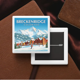 Badge Carré 5 Cm Vintage Breckenridge Colorado