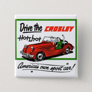 Badge Carré 5 Cm Vintage Cars Crosley Hotshot