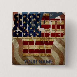 Badge Carré 5 Cm Vintage Juillet 4 Indépendance Conception