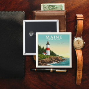 Badge Carré 5 Cm Vintage Maine