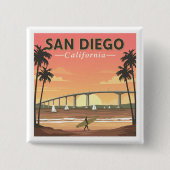 Badge Carré 5 Cm Vintage San Diego (Devant)