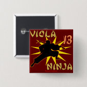 Badge Carré 5 Cm Viola Ninja (Devant & derrière)