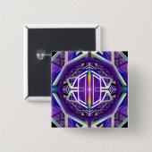 Badge Carré 5 Cm Violet W3 (Devant & derrière)