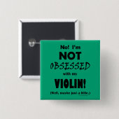 Badge Carré 5 Cm Violon observé (Devant & derrière)