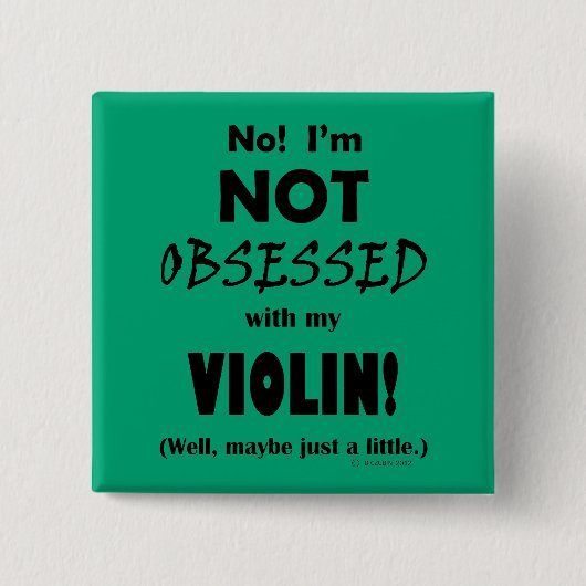 Badge Carré 5 Cm Violon observé (Devant)