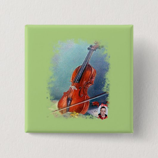 Badge Carré 5 Cm Violon/Violon (Devant)