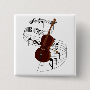 Badge Carré 5 Cm Violoncelle