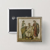 Badge Carré 5 Cm Virgil et les Muses, de Sousse (Devant & derrière)