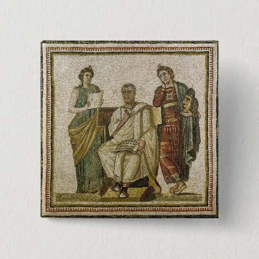 Badge Carré 5 Cm Virgil et les Muses, de Sousse (Devant)