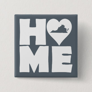 Badge Carré 5 Cm Virginia Home Heart State Button Badton Pin