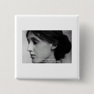 Badge Carré 5 Cm Virginia Woolf "Find Peace" Wisdom Quote Gifts