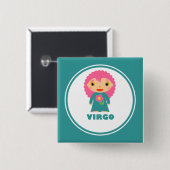 Badge Carré 5 Cm Virgo est mon signe zodiaque (Devant & derrière)