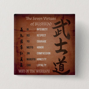 BADGE CARRÉ 5 CM VIRTUES DE BUSHIDO