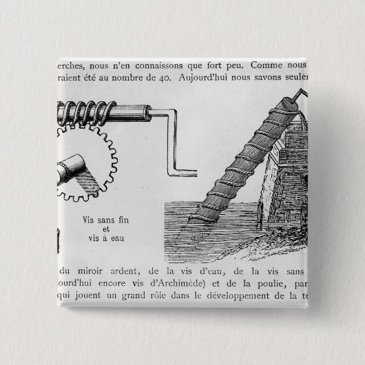 Badge Carré 5 Cm Vis d'Archimède (Devant)