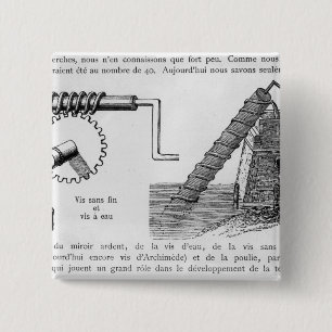 Badge Carré 5 Cm Vis d'Archimède