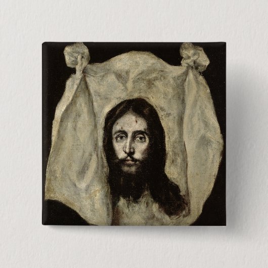 Badge Carré 5 Cm Visage du Christ (Devant)