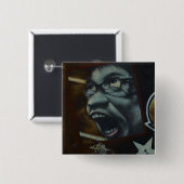 Badge Carré 5 Cm Visage frais de graffiti de cri perçant (Devant & derrière)