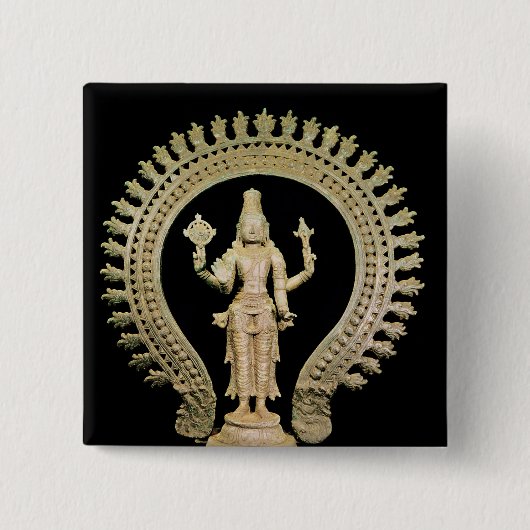 Badge Carré 5 Cm Vishnu, défunt Chola (Devant)