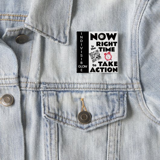 Badge Carré 5 Cm VISIBILITÉ GLOW indivisible (En situation)