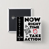 Badge Carré 5 Cm VISIBILITÉ GLOW indivisible (Devant & derrière)