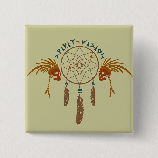 Badge Carré 5 Cm Vision d'esprit (Devant)