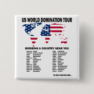Badge Carré 5 Cm Visite de domination du monde