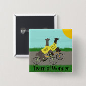 Badge Carré 5 Cm Visite de Fleece Team de merveille (Devant & derrière)