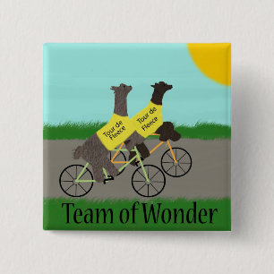 Badge Carré 5 Cm Visite de Fleece Team de merveille