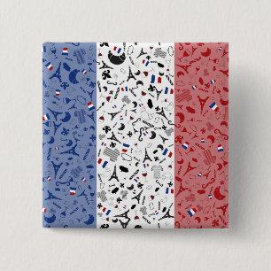 Badge Carré 5 Cm Vive la France