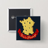 Badge Carré 5 Cm Vive le Fromage (Devant & derrière)