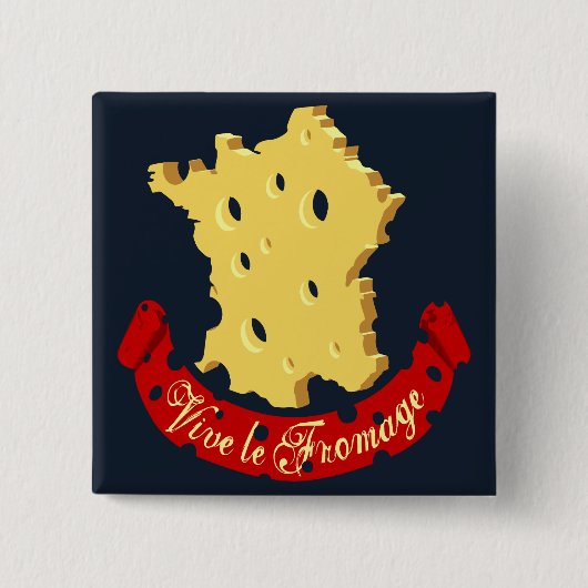 Badge Carré 5 Cm Vive le Fromage (Devant)