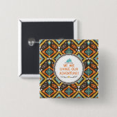 Badge Carré 5 Cm Vivre notre aventure (Devant & derrière)