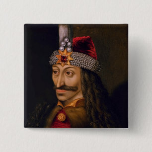 Badge Carré 5 Cm Vlad Tepes : Impaler, Dracula Dragon Prince Voivod
