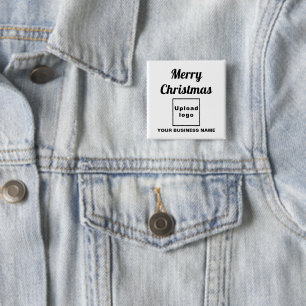 Badge Carré 5 Cm Vœux professionnels de Noël sur un bouton carré bl