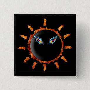 Badge Carré 5 Cm Voici venir The Sun