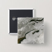 Badge Carré 5 Cm Voies de neige et de nuages (Devant & derrière)