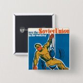 Badge Carré 5 Cm Voir l'Union soviétique en devenir (Devant & derrière)