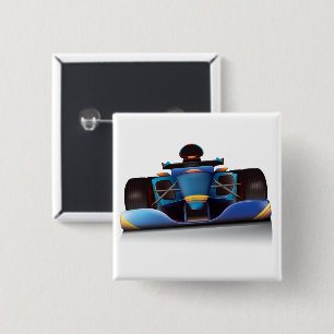 Badge Carré 5 Cm Voiture Blue Racing