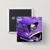 Badge Carré 5 Cm Voiture classique : Chevrolet avec le capot (Devant & derrière)