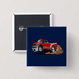 Badge Carré 5 Cm voiture de dessin animé