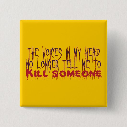 Badge Carré 5 Cm Voix dans ma tête (Devant)
