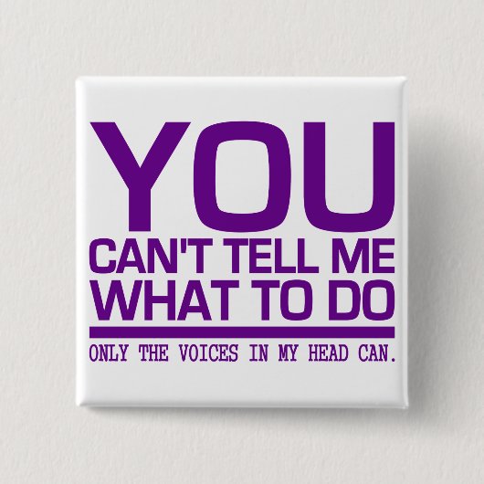 Badge Carré 5 Cm VOIX DANS MA TÊTE bouton (Devant)