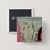 Badge Carré 5 Cm Vol dans la capitale de l'Egypte (Devant & derrière)