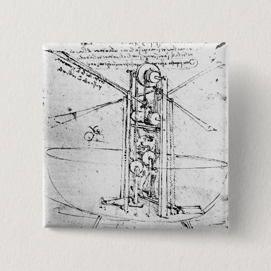 Badge Carré 5 Cm Vol oiseau-à ailes verticalement debout (Devant)