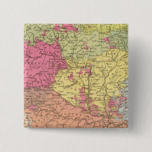 Badge Carré 5 Cm Volkerkarte contre Oesterreich Ungarn, Autriche Ho