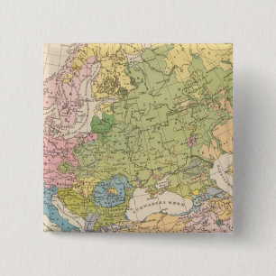 Badge Carré 5 Cm Volkerkarte von Europa, carte de l'Europe