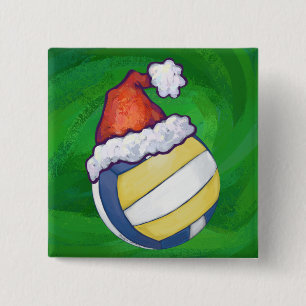 Badge Carré 5 Cm Volley-ball Casquette de Noël