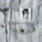 Badge Carré 5 Cm Volleyball (En situation)