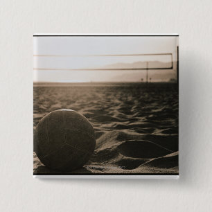 Badge Carré 5 Cm Volleyball dans le sable